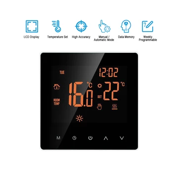 Wi-Fi Smart Digital Temperature Thermostat Controller APP Control LCD DisplayTouch Screen Week Programmable Electric
Wi-Fi Smart Digital Temperature Thermostat Controller APP Control LCD DisplayTouch Screen Week Programmable Electric