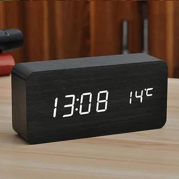 Led Display Electronic Desktop Digital Table Clocks New Wooden Led Alarm Clock Despertador Temperature Sounds Control 40N0080
Led Display Electronic Desktop Digital Table Clocks New Wooden Led Alarm Clock Despertador Temperature Sounds Control 40N0080