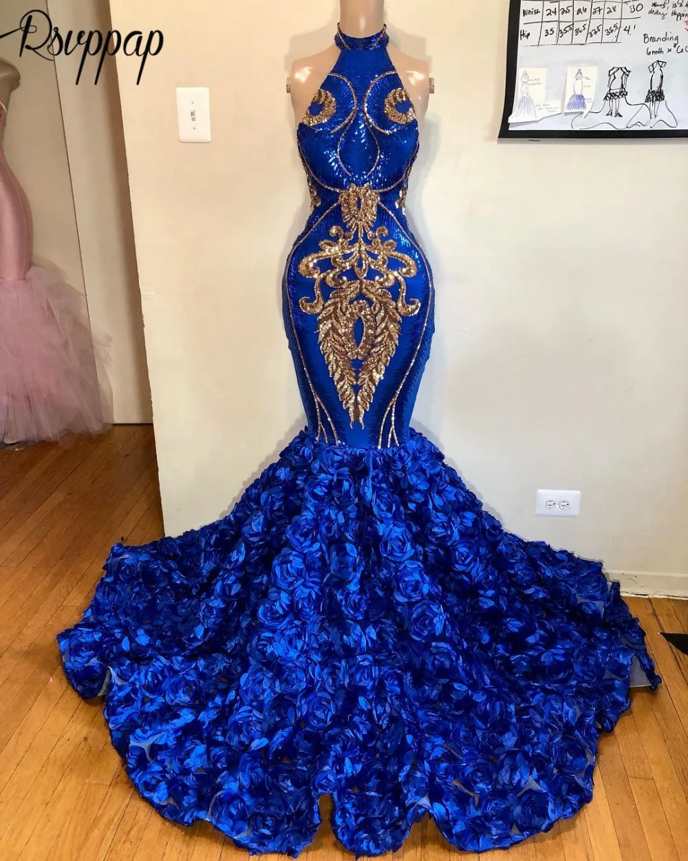 Королевский синий русалки длинное платье для выпускного вечера es 2021 Изысканные