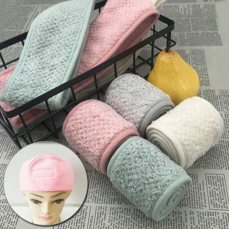 

1PC Women Plush Headband Adjustable Makeup Headbands Wrap Tiara Turban Face Wash Bath Salon SPA Hairband For Women Accessories