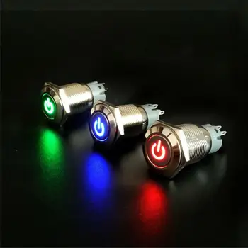 16mm 12V Car Push Button Aluminum LED Power Switch Latching Valve IP67 Steel Illuminated ON/OFF Locking Latching Waterproof
16mm 12V Car Push Button Aluminum LED Power Switch Latching Valve IP67 Steel Illuminated ON/OFF Locking Latching Waterproof