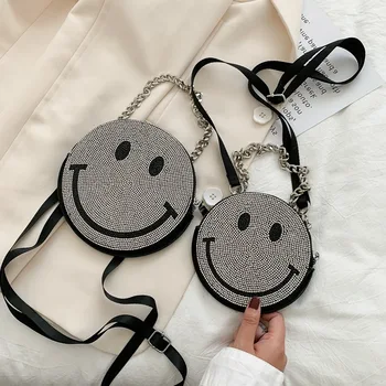 Hand Smiley Small round Bag Women Shoulder Korean-style Versatile Female Students Diamond Set Change Lipstick
Hand Smiley Small round Bag Women Shoulder Korean-style Versatile Female Students Diamond Set Change Lipstick