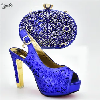 Latest party set royal blue high heel shoes and evening handbag set perfect matching for evening dress 8281-83, heel height 12cm
Latest party set royal blue high heel shoes and evening handbag set perfect matching for evening dress 8281-83, heel height 12cm