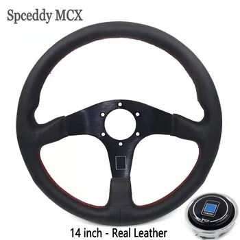 Spceddy MCX Latest 14" (350mm) Flat Sports Steering Wheel Red Line Real Leather Racing Steering Wheel MC20S0213
Spceddy MCX Latest 14" (350mm) Flat Sports Steering Wheel Red Line Real Leather Racing Steering Wheel MC20S0213