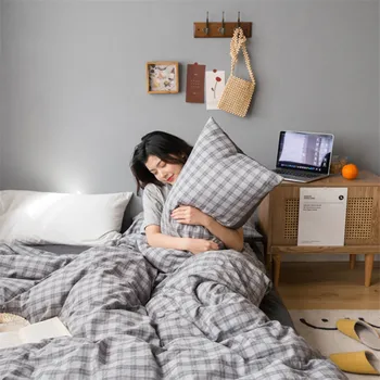 Japanese-Style Bed Linen Washed Cotton Four Seasons Bedding Beds Cover Set for Student Dorm Room Bed Linings
Japanese-Style Bed Linen Washed Cotton Four Seasons Bedding Beds Cover Set for Student Dorm Room Bed Linings