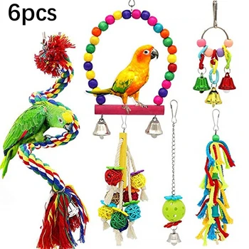 6PCS/Set Combination Parrot Toy Bird Articles Parrot Bite Toy Bird Toys Parrot Funny Swing Ball Bell Standing Training Toys
6PCS/Set Combination Parrot Toy Bird Articles Parrot Bite Toy Bird Toys Parrot Funny Swing Ball Bell Standing Training Toys
