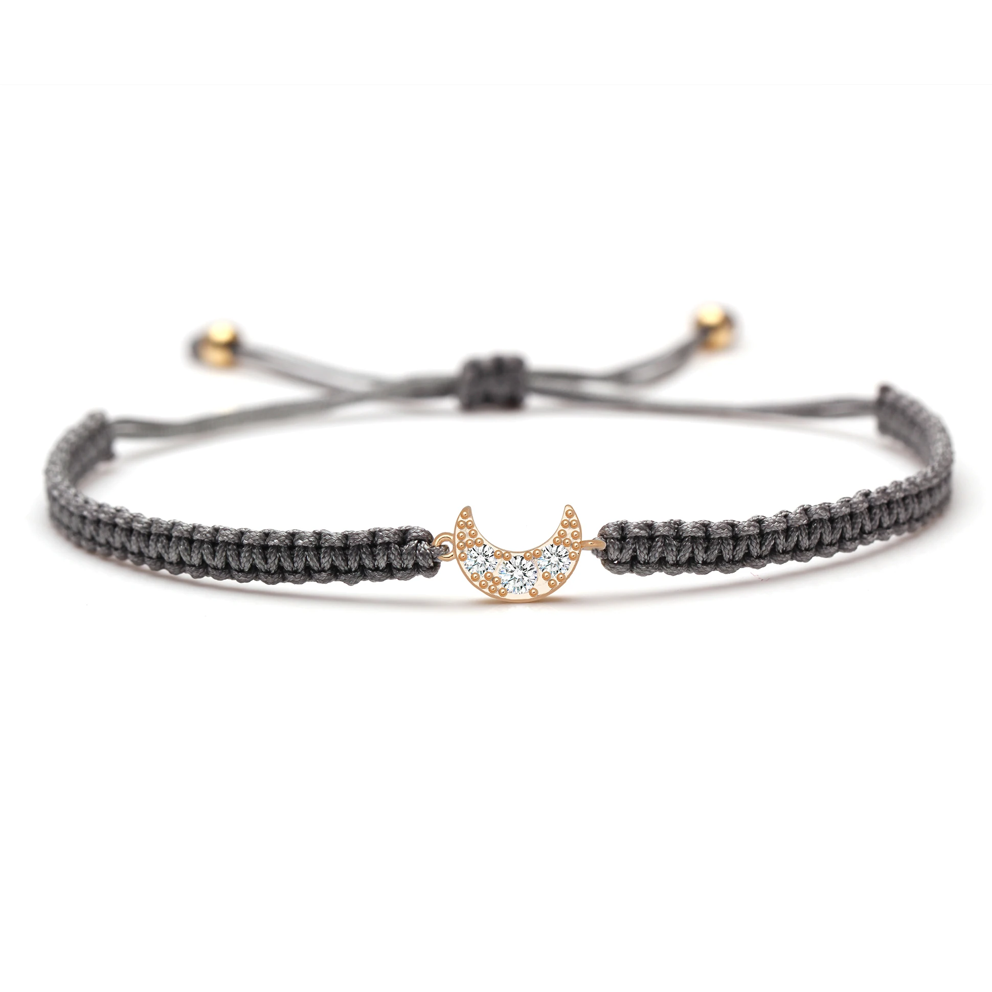 Mini Copper Moon CZ Crystal Thread Macrame Bracelet Women Men Grey Black Red String Slide Knot Adjustable Zircon Jewelry Present
Mini Copper Moon CZ Crystal Thread Macrame Bracelet Women Men Grey Black Red String Slide Knot Adjustable Zircon Jewelry Present