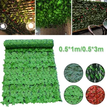 

UV Protection Artificial Balcony Green Leaf Fence Roll Up Panel Ivy Privacy Garden Fence Backyard Home Decor Rattan Plants Wall