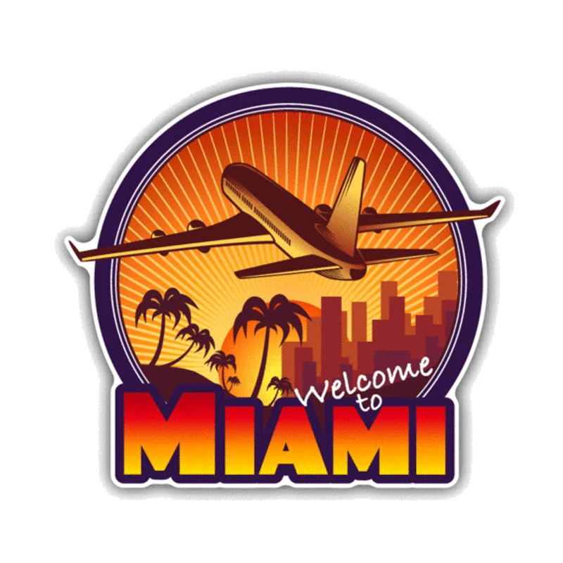 DAWASARU Welcome To Miami Travel PVC Motorcycle Waterproof Sunscreen Custom Creative Car Sticker Bumper Window Decal 12CM*11CM
DAWASARU Welcome To Miami Travel PVC Motorcycle Waterproof Sunscreen Custom Creative Car Sticker Bumper Window Decal 12CM*11CM