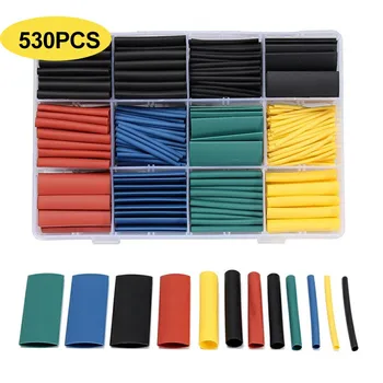 530Pcs Heat Shrink Tubing Polyolefin Ratio 2:1 Insulation Shrinkable Tube Assortment Wrap Wire Cable Sleeve Kit With Box
530Pcs Heat Shrink Tubing Polyolefin Ratio 2:1 Insulation Shrinkable Tube Assortment Wrap Wire Cable Sleeve Kit With Box