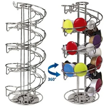 Practical Roating Coffee Capsule Tower Coffee Capsules Holder Rack Useful Iron Chrome Plating Stand Coffee Pod Holder LF909
Practical Roating Coffee Capsule Tower Coffee Capsules Holder Rack Useful Iron Chrome Plating Stand Coffee Pod Holder LF909