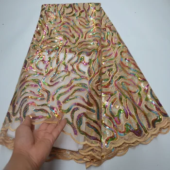 (5yards/pc) New arrival African French net lace fabric with colorful sequins embroidery for attractive party dress FLP258
(5yards/pc) New arrival African French net lace fabric with colorful sequins embroidery for attractive party dress FLP258