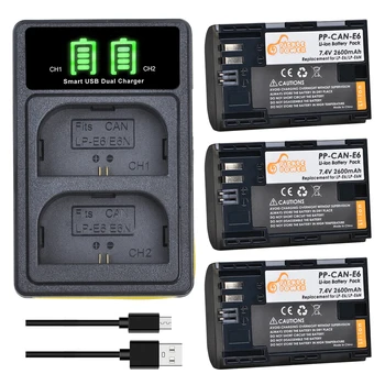 3x LP-E6 LP E6 LPE6 Battery 2600mAh +Type-C Dual LED USB Charger for Canon EOS 5D Mark II III 6D 7D 60D 70D 80D EOS 5DS R Camera
3x LP-E6 LP E6 LPE6 Battery 2600mAh +Type-C Dual LED USB Charger for Canon EOS 5D Mark II III 6D 7D 60D 70D 80D EOS 5DS R Camera