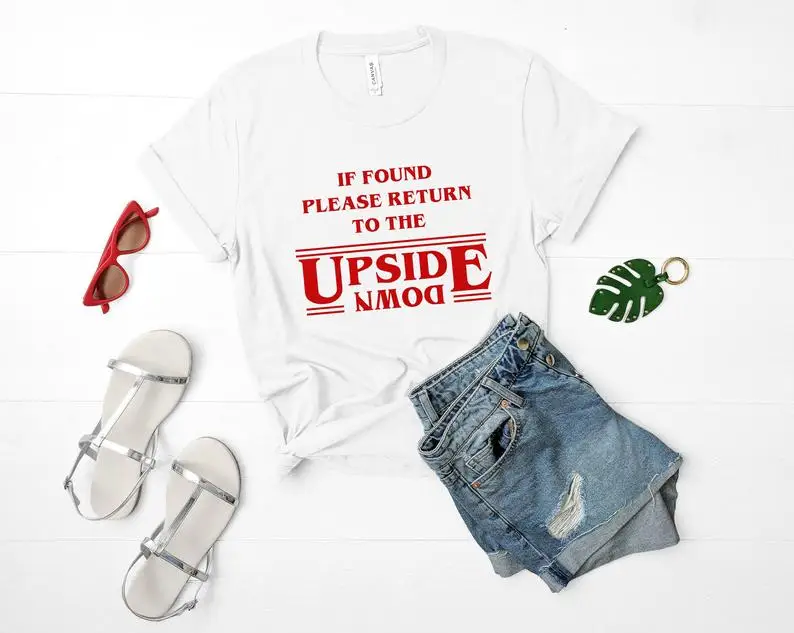2019 новая забавная футболка унисекс с надписью Stranger Things и Upside Down универсальная