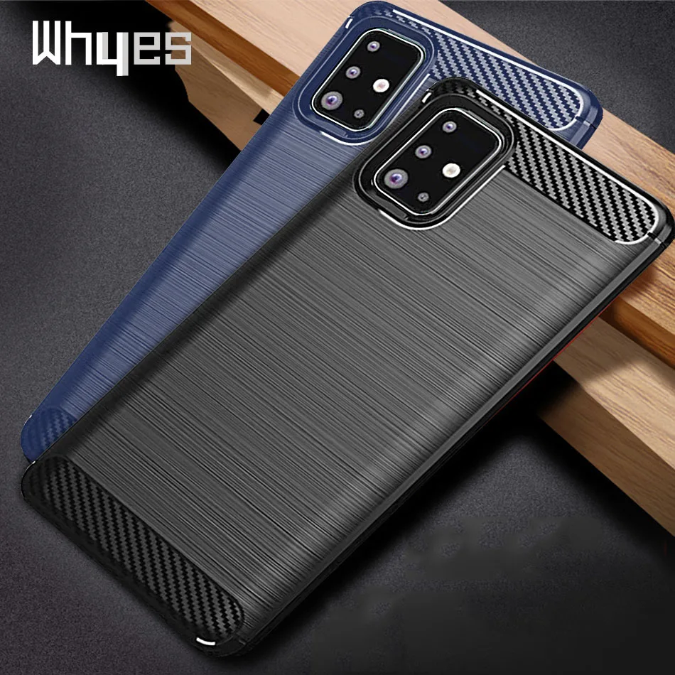 Whyes чехол для Samsung Galaxy A51 A50 из углеродного волокна Мягкий ТПУ тяжелый Ударопрочный