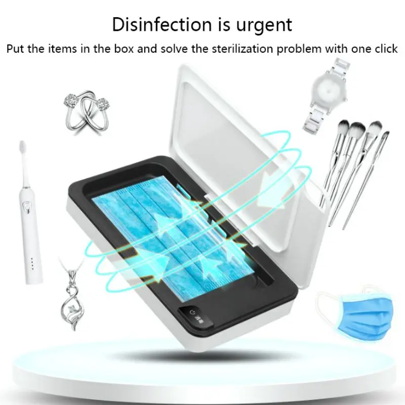 Mask Sterilizer Mobile Phone Wireless Charging Treasure Sterilization UV Sterilizers Multi Functional Portable Disinfection Box
Mask Sterilizer Mobile Phone Wireless Charging Treasure Sterilization UV Sterilizers Multi Functional Portable Disinfection Box