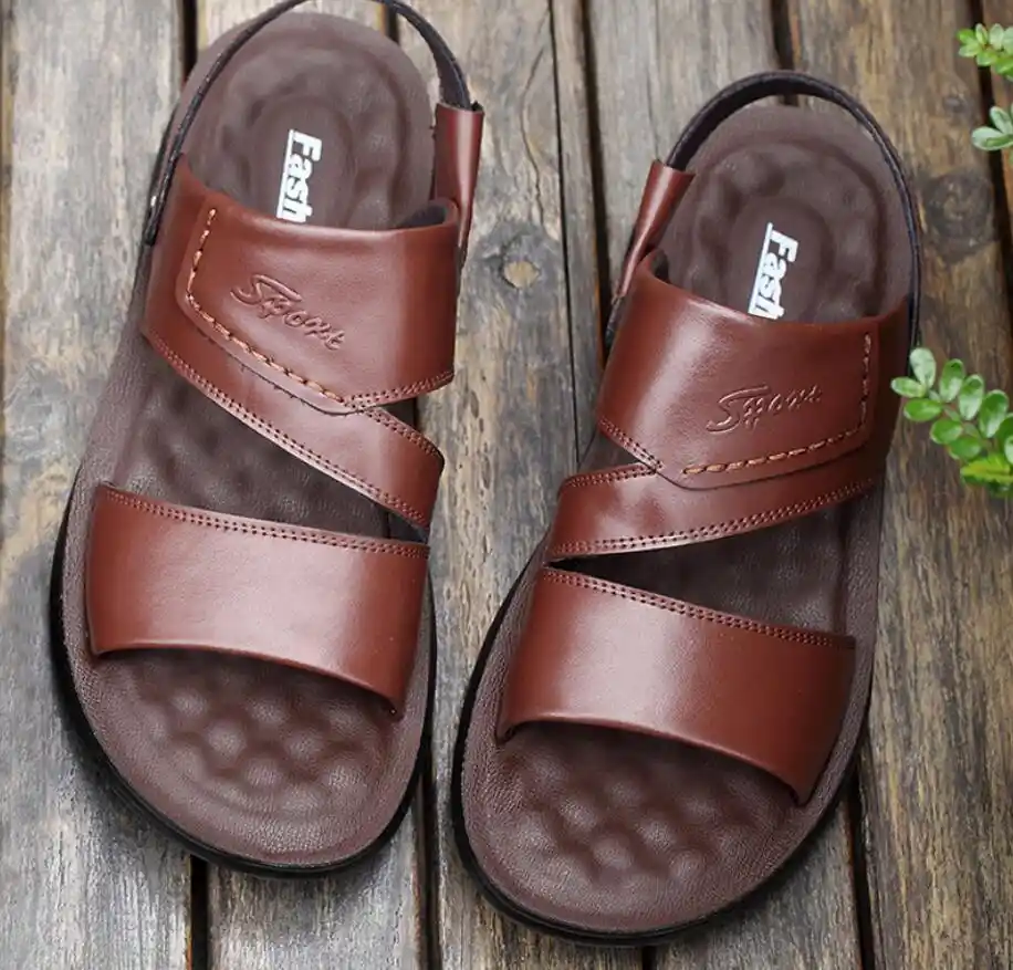 Men Sandals Genuine Split Leather Men 