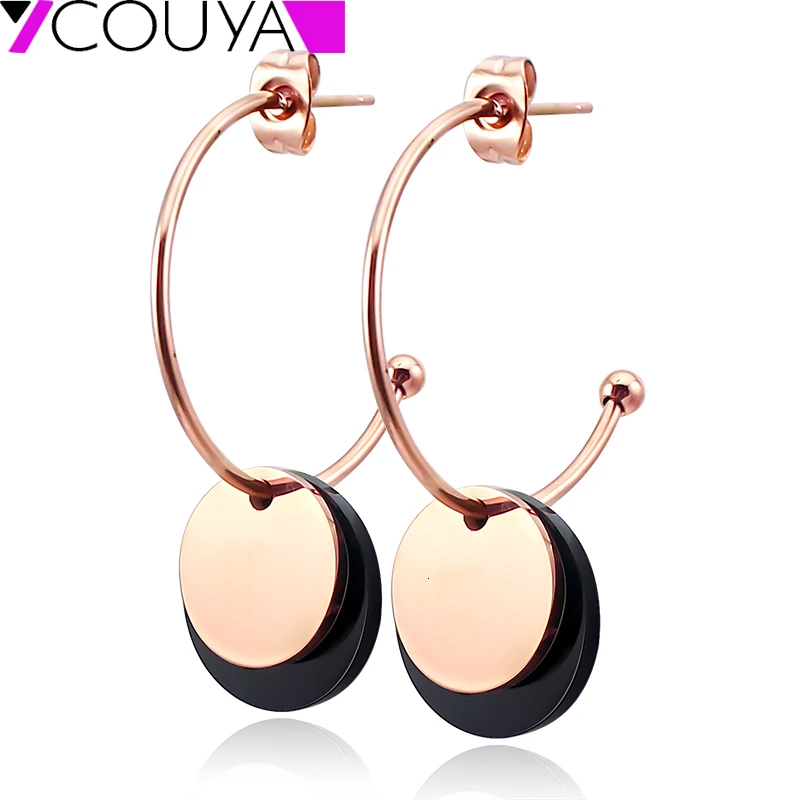 Surgical Steel Half Hoop Earrings Rose Gold Black Color Double PC Round Circle Charm Stud Earrings for Women
Surgical Steel Half Hoop Earrings Rose Gold Black Color Double PC Round Circle Charm Stud Earrings for Women