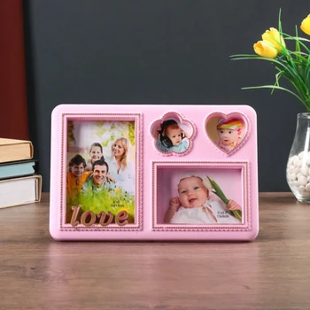 Photo frame plastic for 4 photos 6x6, 9x13, 10x15 cm "Love" pink with gold 19x28.5 cm 4592583
Photo frame plastic for 4 photos 6x6, 9x13, 10x15 cm "Love" pink with gold 19x28.5 cm 4592583