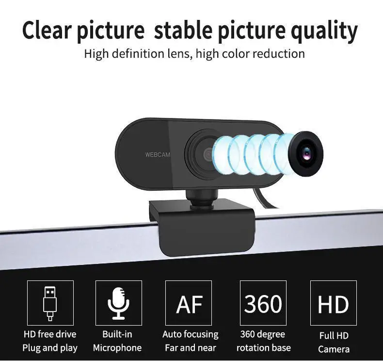 HD 1080P Webcam Computer PC WebCamera with Mic Rotatable Cam for Live Broadcast Video Calling Conference Work
HD 1080P Webcam Computer PC WebCamera with Mic Rotatable Cam for Live Broadcast Video Calling Conference Work