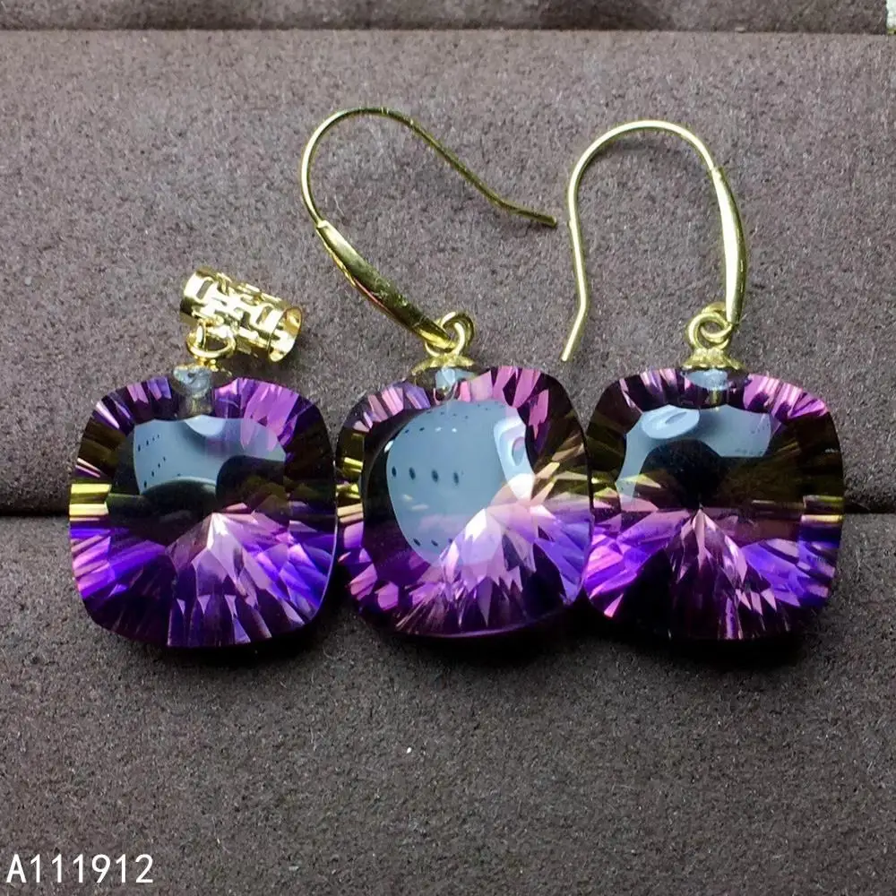 KJJEAXCMY fine jewelry natural Ametrine 18K Gold women pendant necklace earrings set luxury
KJJEAXCMY fine jewelry natural Ametrine 18K Gold women pendant necklace earrings set luxury