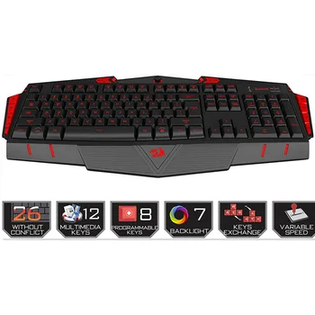 REDRAGON Asura K501 USB gaming keyboard, 7-color backlight, 116 standard keys, 8 programmable MACRO keys, black
REDRAGON Asura K501 USB gaming keyboard, 7-color backlight, 116 standard keys, 8 programmable MACRO keys, black