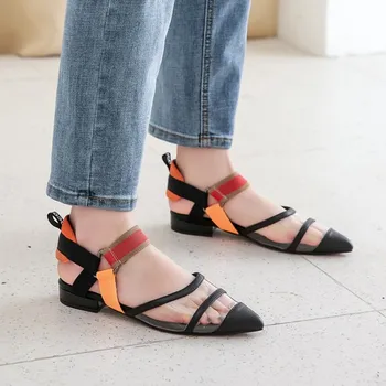 Womens Clear Transparent PVC Stitching Real Leather Pointed Toe Sandals Slingbacks Low Heel Summer Shoes Black Brown Plus Size
Womens Clear Transparent PVC Stitching Real Leather Pointed Toe Sandals Slingbacks Low Heel Summer Shoes Black Brown Plus Size