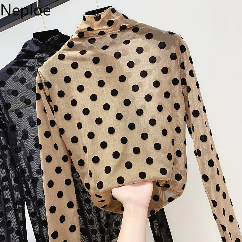 Neploe Sexy Lace Thin Perspective Blouse Autumn Winter Turtleneck Short Long Sleeve Dot Blusas Femme Vintage Chi Shirt 46381
Neploe Sexy Lace Thin Perspective Blouse Autumn Winter Turtleneck Short Long Sleeve Dot Blusas Femme Vintage Chi Shirt 46381