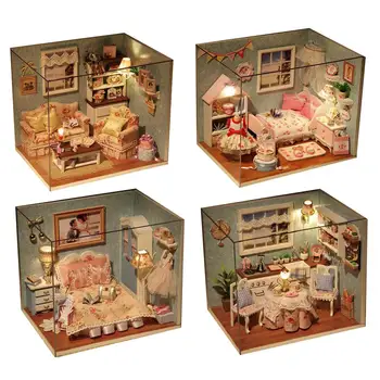 Handmade Miniature LED Dollhouse Furniture DIY Model with Cover Toy Kids Gift Mini House Toys For Children Christmas
Handmade Miniature LED Dollhouse Furniture DIY Model with Cover Toy Kids Gift Mini House Toys For Children Christmas
