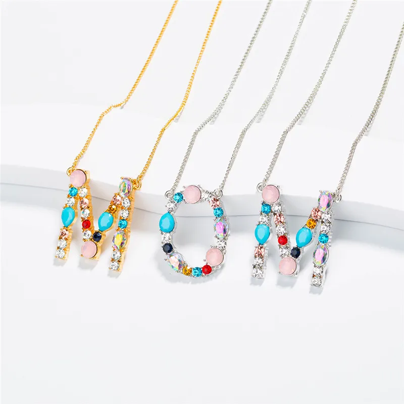 Big Letter Necklace Large Initial Necklace For Women Colorful Rhinestones Gold Color Alphabet Monogram Letter Pendant Necklace
Big Letter Necklace Large Initial Necklace For Women Colorful Rhinestones Gold Color Alphabet Monogram Letter Pendant Necklace