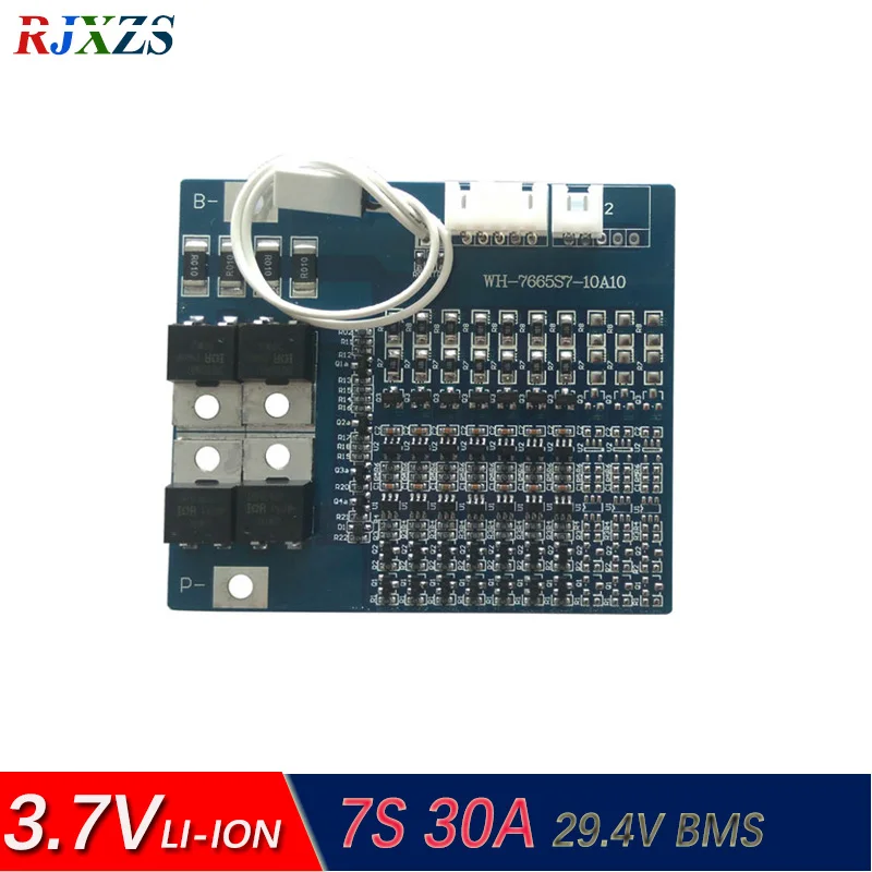 

7S 10A 29,4 в Защитная печатная плата литий-полимерного аккумулятора BMS/PCM/PCB для 7 упаковок 18650 литий-ионных аккумуляторов с балансом