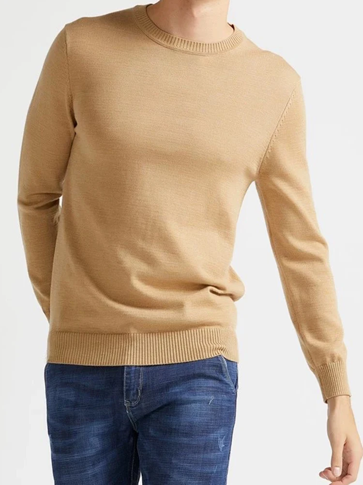2021 модные свитера из верблюжьей шерсти с круглым вырезом 100% супер тонкий меринос