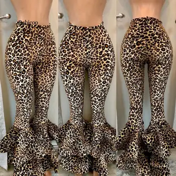 Fashion Ruffle Flare Pants Autumn Women Trousers Leopard Print Wide Leg High Waist Pants New Bottoms Female Palazzo
Fashion Ruffle Flare Pants Autumn Women Trousers Leopard Print Wide Leg High Waist Pants New Bottoms Female Palazzo