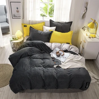 Classic and Elegant Solid Color Dark Grey 2-3 Pcs Flannel Bedding Set include Duvet Cover Set and Pillowcases/Cushion Cover
Classic and Elegant Solid Color Dark Grey 2-3 Pcs Flannel Bedding Set include Duvet Cover Set and Pillowcases/Cushion Cover