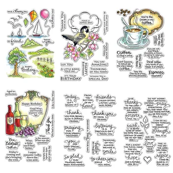 Clear StampsTree Balloon Bird Flower Wine Coffee Blessing Series Of Phrases Silicone Stamp Scrapbooking Craft Embossing Cards 
Clear StampsTree Balloon Bird Flower Wine Coffee Blessing Series Of Phrases Silicone Stamp Scrapbooking Craft Embossing Cards