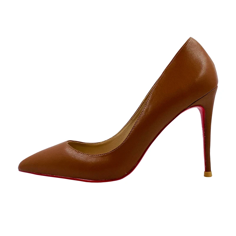 

Туфли женские на высоком каблуке, классические, матовые, из натуральной кожи, цвет коричневый, шоколад, кофе, размеры 34-45