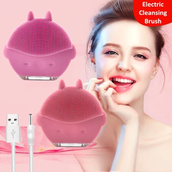 Face Cleansing Brush Deep Pores Cleansing Skin USB Mini Facial Massager Foreoing Face Cleanser Beauty Machine Silicone Brush 
Face Cleansing Brush Deep Pores Cleansing Skin USB Mini Facial Massager Foreoing Face Cleanser Beauty Machine Silicone Brush