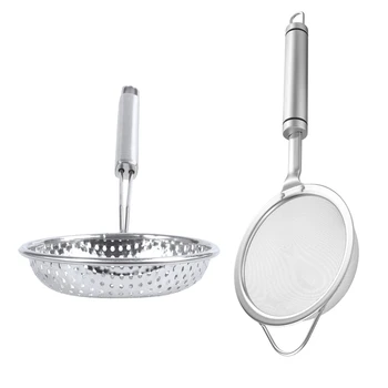 Home Silver Tone Stainless Steel Perforated Ladle Colander 13 inch & Mesh Strainer, 4 Inch Premium Stainless Steel
Home Silver Tone Stainless Steel Perforated Ladle Colander 13 inch & Mesh Strainer, 4 Inch Premium Stainless Steel