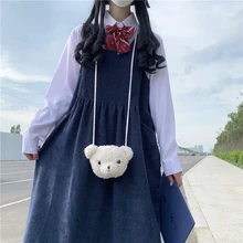 2020 HOT Cute girl Sweet Women set Japan Preppy Style Navy blue Corduroy strap dress and White blouses with Tie Sweet female set 
2020 HOT Cute girl Sweet Women set Japan Preppy Style Navy blue Corduroy strap dress and White blouses with Tie Sweet female set