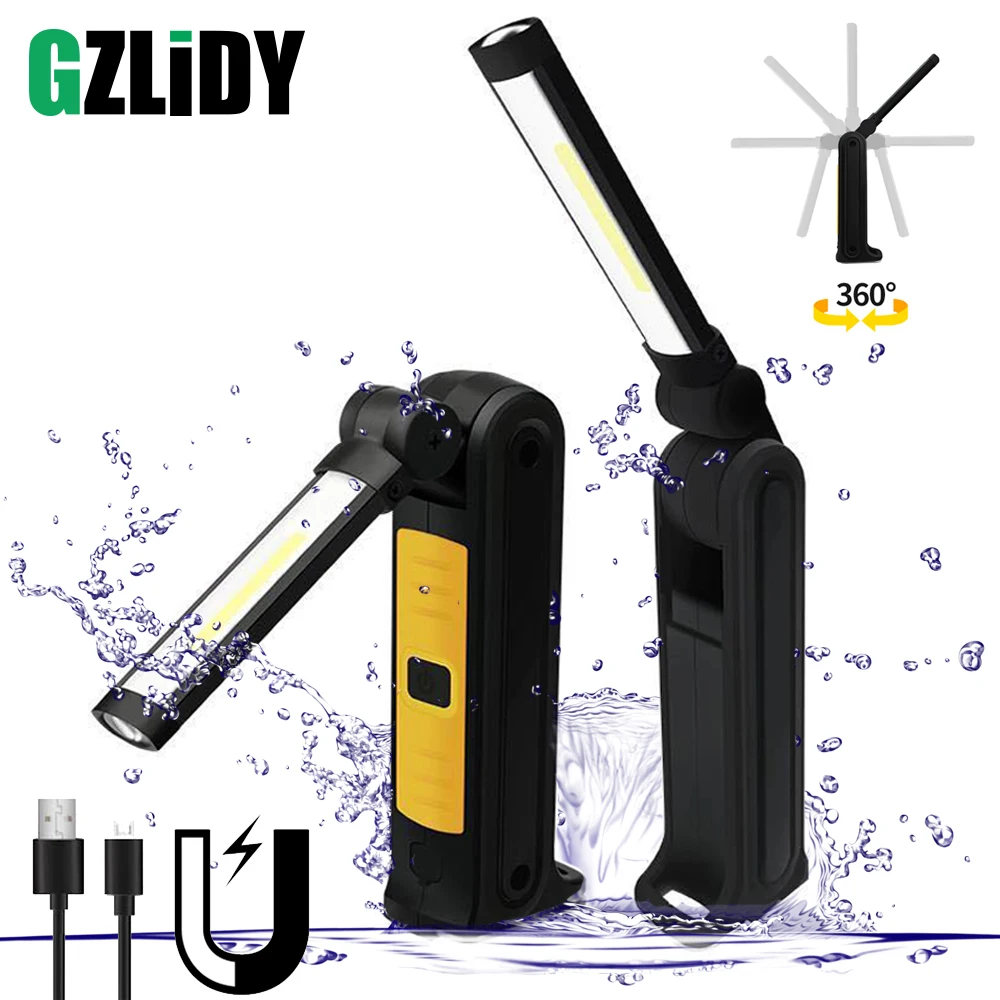 USB Rechargeable LED Work Light 4 Modes Tail Magnet Design COB Flashlight Waterproof Hanging Inspection Lamp Maintenance Lamp
USB Rechargeable LED Work Light 4 Modes Tail Magnet Design COB Flashlight Waterproof Hanging Inspection Lamp Maintenance Lamp