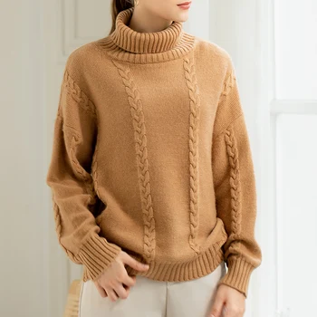 2019 Autumn and Winter New Cashmere Sweater Women's High Collar Twist Pullover Loose Casual Large Size Knit Bottoming Sweater
2019 Autumn and Winter New Cashmere Sweater Women's High Collar Twist Pullover Loose Casual Large Size Knit Bottoming Sweater