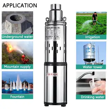 

New 60m 24V/48V Silent Solar Water Pump 200W/280W High Lift Deep Well Pump DC Screw Submersible Pump Agricultural Irrigation Gar