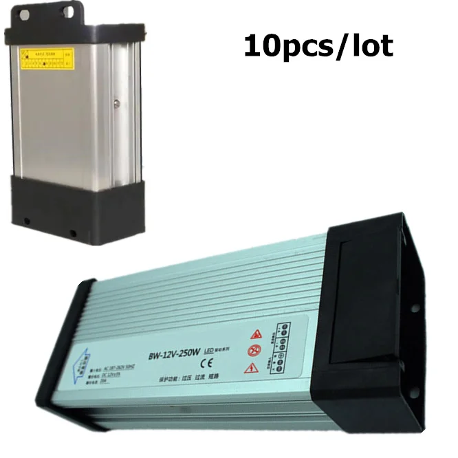 10ps Fedex DHL DC12V LED Outdoor anti-rain rainproof Power Supply 250W LED Driver Lighting Transformers Aluminum Case
10ps Fedex DHL DC12V LED Outdoor anti-rain rainproof Power Supply 250W LED Driver Lighting Transformers Aluminum Case