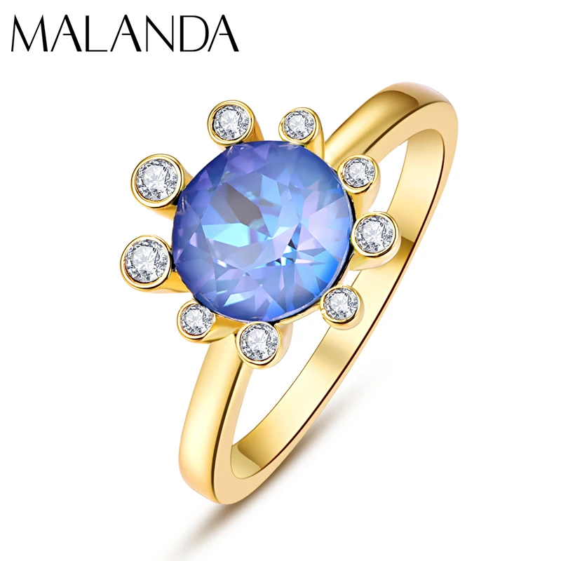 Crystals From Swarovski Glod Color Flowers Rings For Women Elegant Rings New Fashion Luxury Female Ring Wedding Party Jewelry
Crystals From Swarovski Glod Color Flowers Rings For Women Elegant Rings New Fashion Luxury Female Ring Wedding Party Jewelry