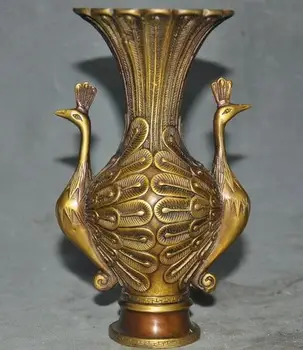 Old China Chinese bronze Phoenix Phenix bird Statue Zun Cup Bottle Pot Vase Jar 
Old China Chinese bronze Phoenix Phenix bird Statue Zun Cup Bottle Pot Vase Jar