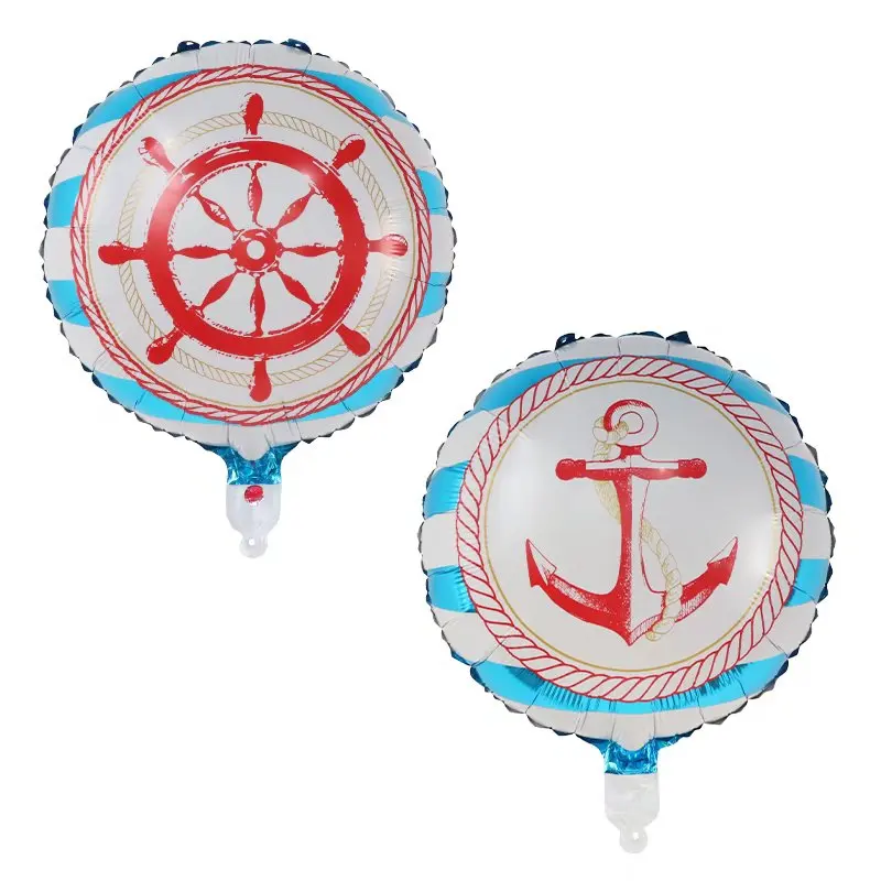 

10pcs 18inch Pirate Ship Anchor Paddle Foil Helium Balloons Halloween Birthday Theme Party Decorations Air Globos Kids Toys Ball