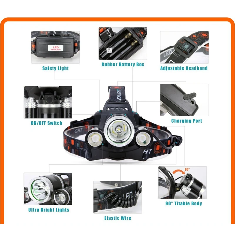 Generic ZK30 [Local Stock] Preferred Headlamp Multifunctional