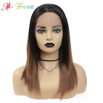X-TRESS Dark Roots Ombre Brown Color Lace Front Synthetic Wig for Black Women Heat Resistant Cosplay Fake Hair Yaki Straight
X-TRESS Dark Roots Ombre Brown Color Lace Front Synthetic Wig for Black Women Heat Resistant Cosplay Fake Hair Yaki Straight