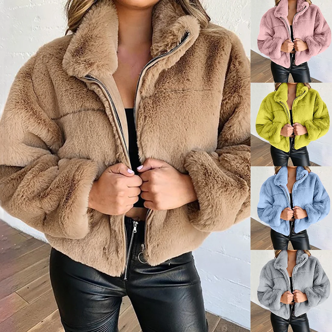 Fashion Lamb Wool Autumn Winter Coat Women Jacket Fleece Shaggy Warm Cropped Jackets Overcoat Single Breasted Outwear
Fashion Lamb Wool Autumn Winter Coat Women Jacket Fleece Shaggy Warm Cropped Jackets Overcoat Single Breasted Outwear