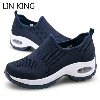 LIN KING Big Size Breathable Mesh Women Casual Shoes Slip On Wedges Shoes Thick Sole Height Increase Swing Shoes Girls Sneakers
LIN KING Big Size Breathable Mesh Women Casual Shoes Slip On Wedges Shoes Thick Sole Height Increase Swing Shoes Girls Sneakers